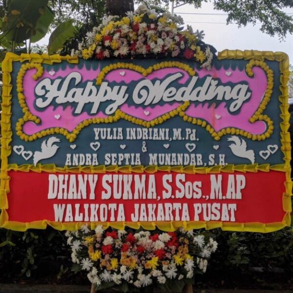 Bunga Papan Happy Wedding