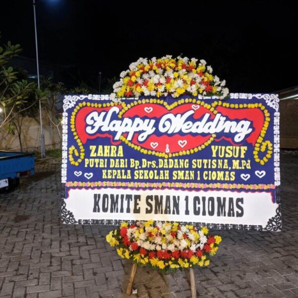 Bunga Papan Happy Wedding