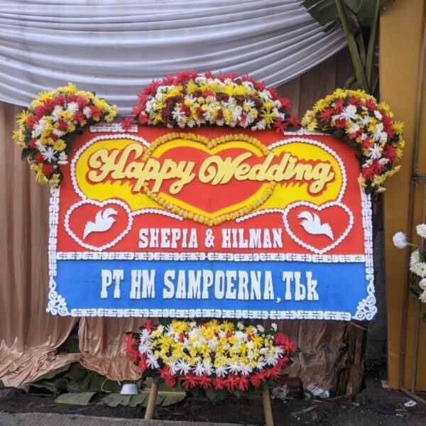 Bunga Papan Happy Wedding